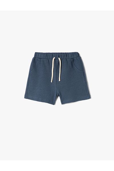 Koton Basic Shorts Elastic Waist Textured Cotton