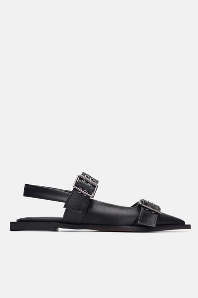 Jorbinol Sebi Square Toe Open Back Women's Ballerinas