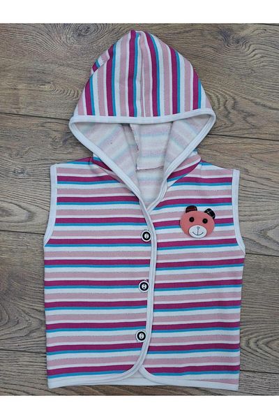 TNY 3 Yarn Charted Cotton Girl's Hooded Vest