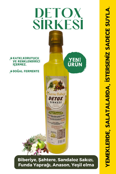 Gurme Bahçe Detox Sirkesi 500 ml - Biberiye, Şahtere, Sandaloz Sakızı, Funda ...