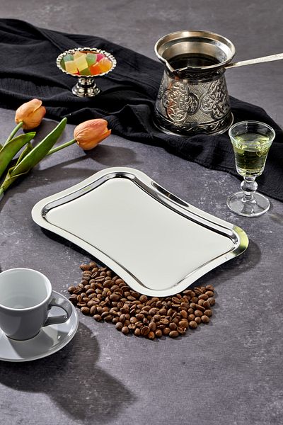 Milenay 24cm Avant-Garde Design Chrome Presentation and Promise Engagement Tray - Single Piece