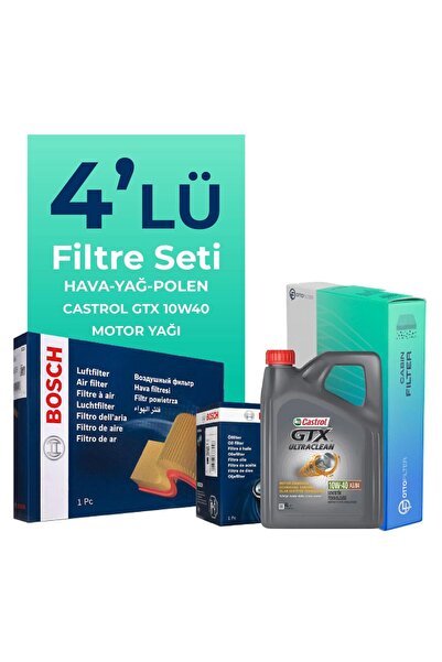 Otto Filter BOSCH Mitsubishi Colt 1.3 Filtre Bakım Seti Castrol Motor Yağlı (2004-2012) 4 Lü