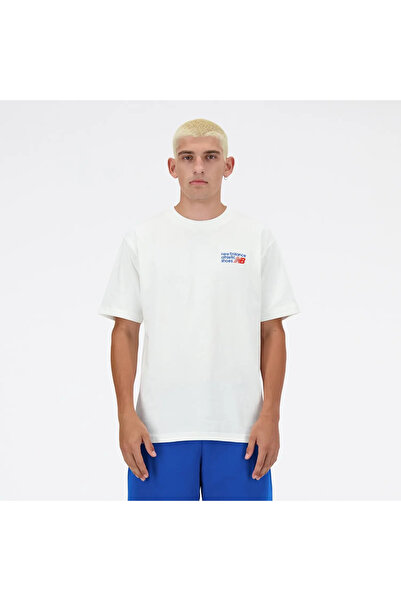 New Balance MNT3434 Λευκό ανδρικό μπλουζάκι