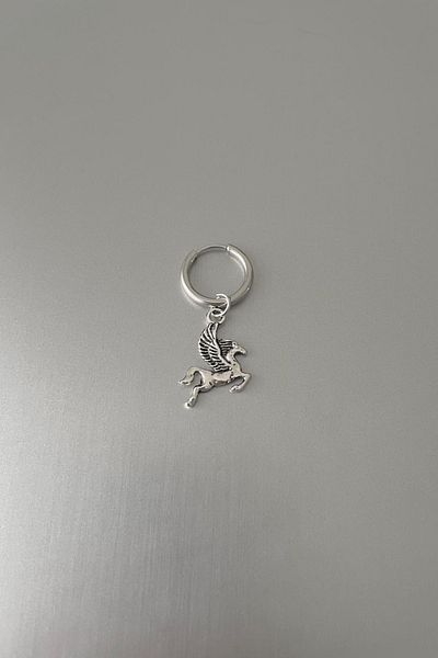 Jaida Moda Unisex Silver Turkish Mythology Black Girl Figured Dangle Steel Hoop Earrings