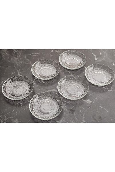 göksanmutfak Cam tatlı tabağı kristal çerezlik baklavalık 12 cm 12li