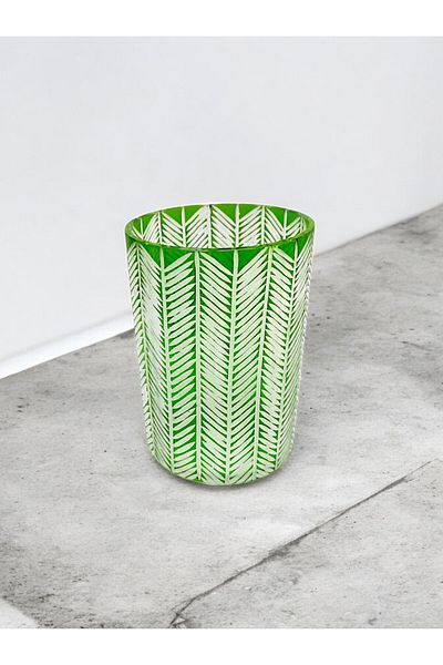Paşabahçe Crystal Cuth Hand Crawing Glass Napkin Bucket