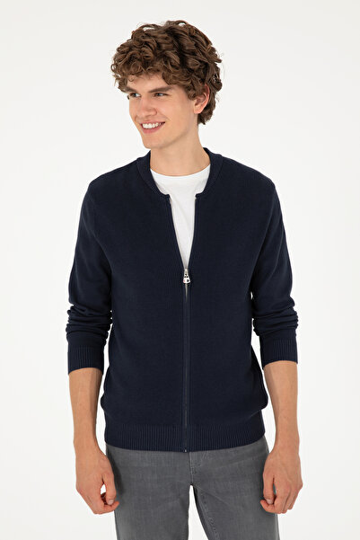 U.S. Polo Assn. Erkek Lacivert Basic Triko Hırka 50293528-VR033