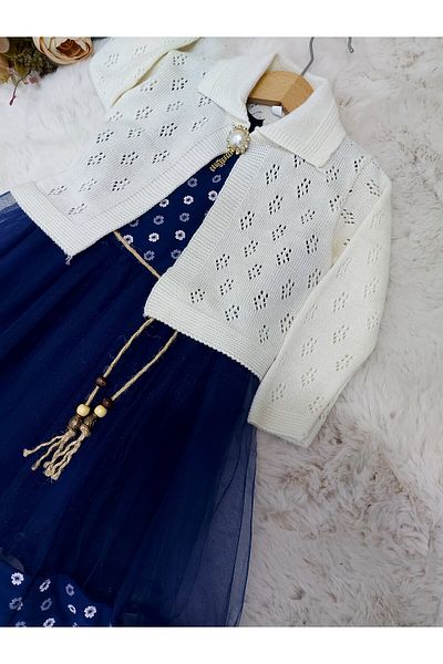 Şenkız Rochie pentru fete Tricotaj Bolero Tulle Eid Jacquard Rochie pentru fete