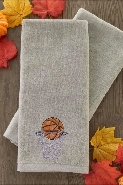Ursa Basketball Hoop and Ball Embroidered Sports Towel 30X50