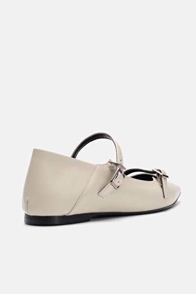 Jorbinol Noun Çift Bantlı Aksesuarlı Kadın Babet