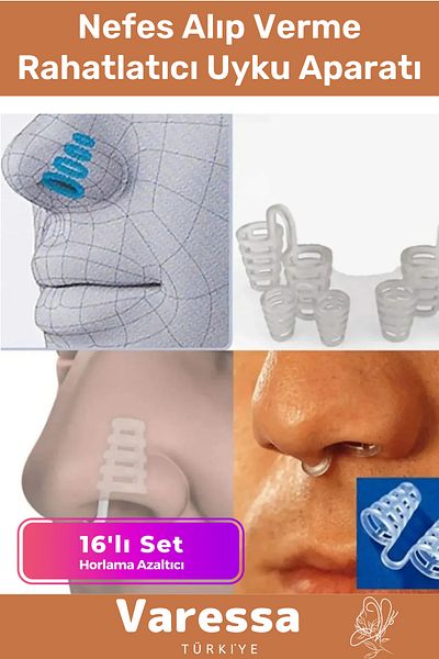 VARESSA Premium Series Breathing Relieving Snoring Reducing Nose Hole Apparatus Set of 16