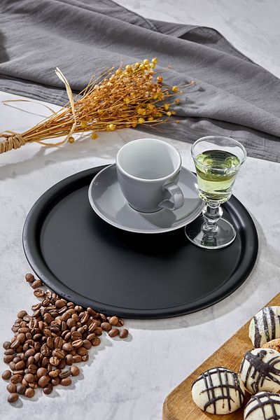 Milenay Manta Series - Black Presentation and Promise Engagement Tray, 22cm, Avant-Garde Design