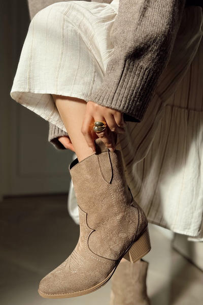 POLKA STORE Cizme de cowboy pentru femei Shirley Broderie Western