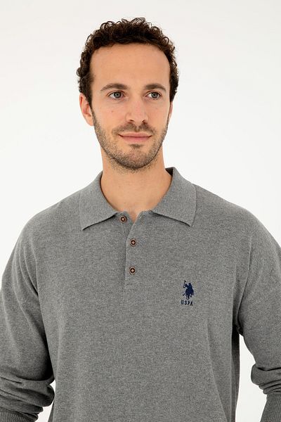 U.S. Polo Assn. Men's Gray Melange Basic Sweater 50293506 -Vr086