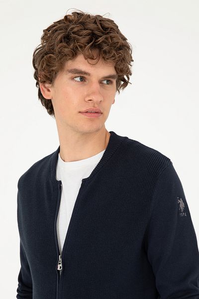 U.S. Polo Assn. Ανδρική πλεκτή ζακέτα Navy Blue Basic 50293528 -VR033