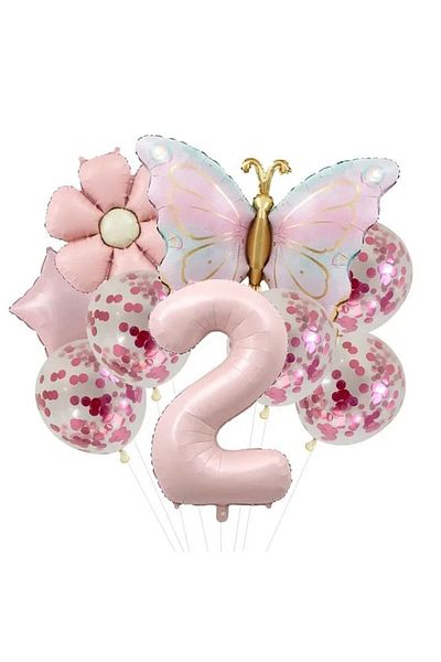 DÜVENCİ TİCARET Age Balloon Set with Butterfly Chamomile Foil
