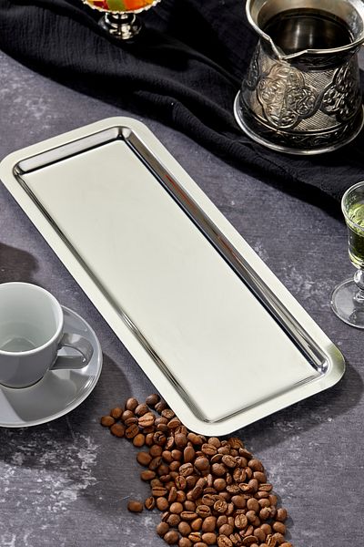 Milenay Chrome Colored Elegante Baton Series - 33X13Cm Avant-Garde Design Presentation and Promise Engagement Tray