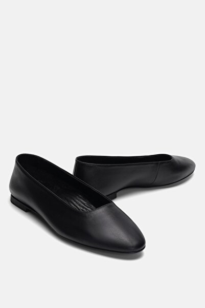 Jorbinol Masha Gerçek Deri Düz Klasik Kadın Babet