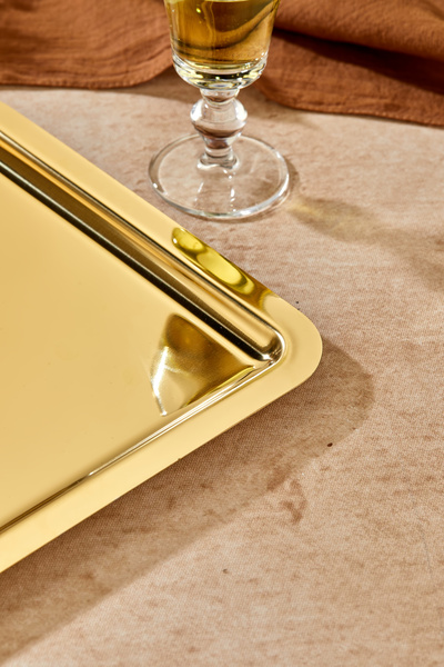 Milenay Royal Gold Series - 24cm Avant-Garde Designed Presentation and Promise Engagement Tray, Single Piece