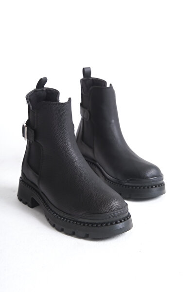 öz se shoes حذاء ALVA أسود بنعل سميك وإبزيم مفصل ومطاط