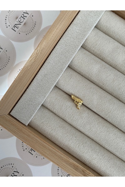 Pinery Jewels Kadın Zirkon Taşlı 8 Bar Düz Kapama Cerrahi Çelik Piercing ( Tragus Helix Kıkırdak )