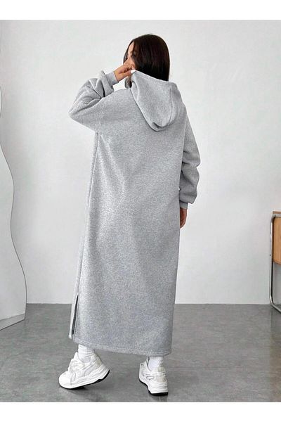 DryMod Hijab Hooded 3 Thread Tiered Long Tunic Blouse Sweatshirt