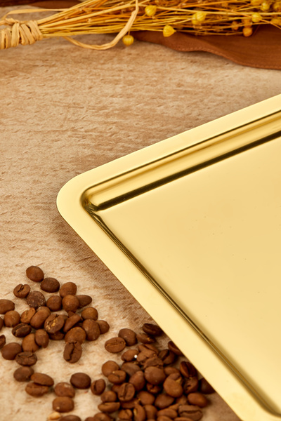 Milenay Royal Gold Series - 24cm Avant-Garde Designed Presentation and Promise Engagement Tray, Single Piece