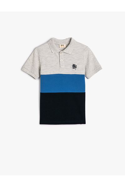 Koton Barevné polo tričko s krátkým rukávem a zapínáním na knoflíky