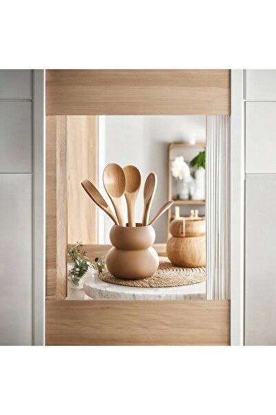 Lui Tasarım Light Brown Nordic Style Bubble Ceramic Cutlery Holder