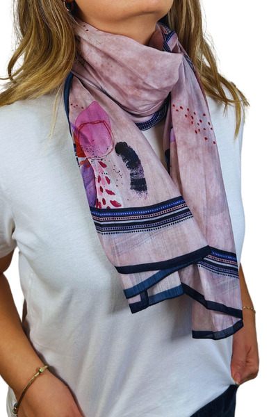 Soft Pembe Pamuklu Şal