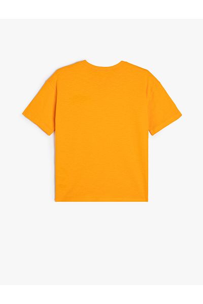 Koton Cotton Short Sleeve T-Shirt - Tiger Print, Crew Neck