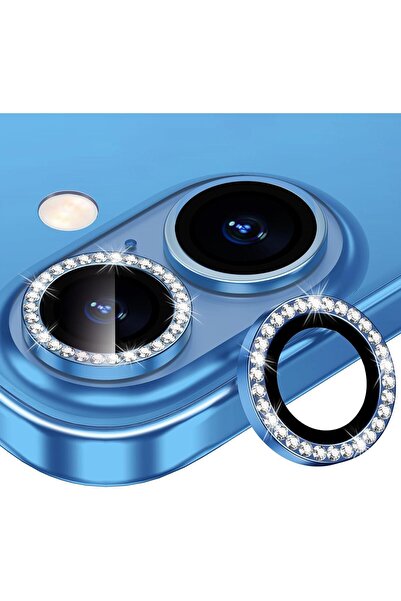 HyperAge iPhone 16 & iPhone 16 Plus Uyumlu Taşlı Kamera Koruyucu Lens Temperl...