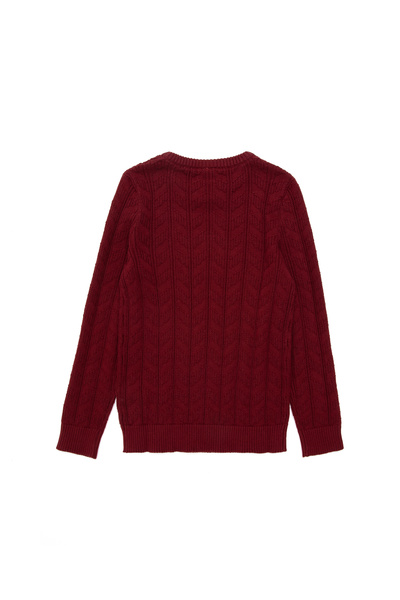 U.S. Polo Assn. Erkek Çocuk Bordo Basic Bisiklet Yaka Kazak 50293551-VR014