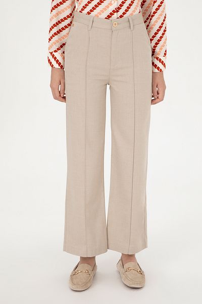 U.S. Polo Assn. Women's Sand Straight Fit Canvas Trousers 50298546 -Vr085