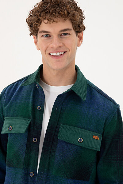 U.S. Polo Assn. Cămașă cu mânecă lungă pentru bărbați, albastru marin 50296047-VR033