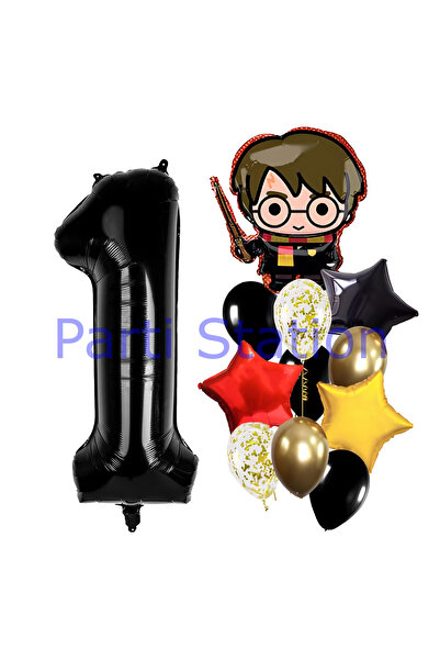 Parti Station Harry Potter 1 Yaş Balon Set Hogwarts Harry Potter Konsept Doğu...