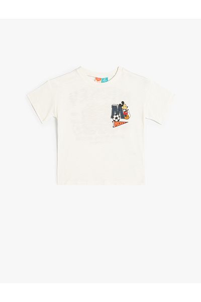 Koton Tricou cu mânecă scurtă cu imprimeu Mickey Mouse - Licențiat, cu gât crew