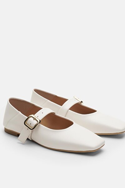 Jorbinol Lita Yumuşak Derili Düz Kadın Babet