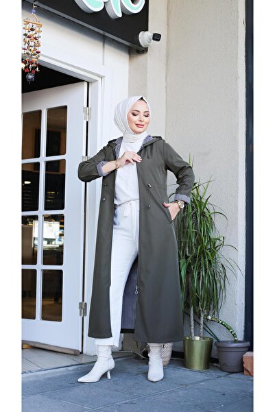 Marjinal City Haki Tamboy  İçi Çizgili Trençkot