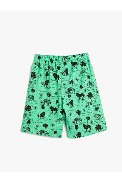 Koton Shorts Tie Waist Tiger Printed Cotton