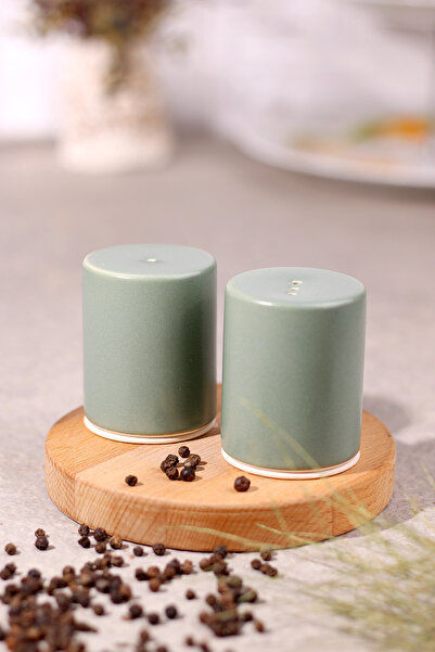 Keramika Matte Green Stackable Salt Shaker / Pepper Shaker 6 Cm