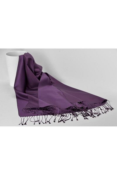 ARMANDA Silk Shawl - Decanted with Plum Feathers