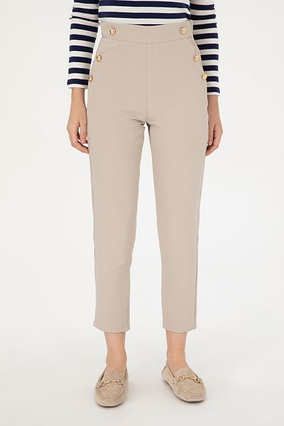 U.S. Polo Assn. Women's Stone Carrot Fit Canvas Trousers 50298563 -Vr049