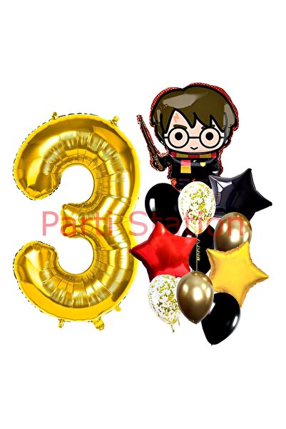 Parti Station مجموعة بالونات عيد ميلاد هاري بوتر 3 سنوات - مفهوم هوجورتس
