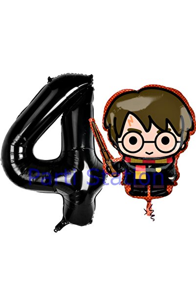 Parti Station مجموعة بالونات هاري بوتر باللون الأسود لعمر 4 سنوات، مجموعة بال...