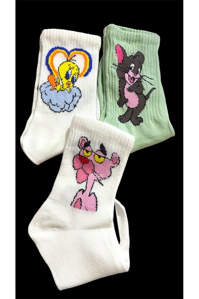 DKY 3 Pieces Cotton Joy College Socks (Compatible with 36-40)