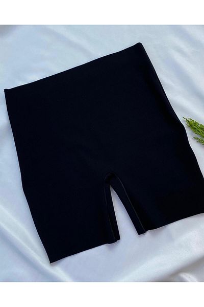VicTroy Shorts Length 1 Pcs Black Polyamide High Waist over the Knee with Anti-Slip Silicone Band Laser Cut Women's Corset