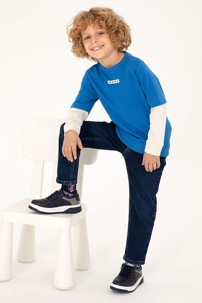 U.S. Polo Assn. Boy's Cobalt Crew Neck Sweatshirt 50293564 -Vr077