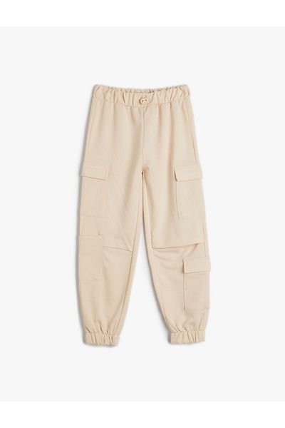Koton Parachute Pants with Tie Waist and Side Pocket Detail
