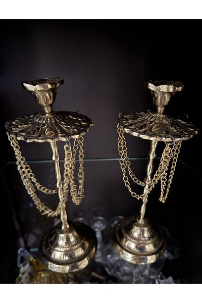 Handmade 2’li pirinç mumluk